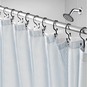Home Mart Goods 12 Piece Set - Matte Black Heavy Duty Double Ear Shower Curtain Hooks Rings Rustproof Metal - 1 of 4