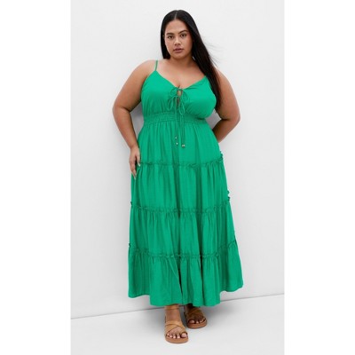 Women's Plus Size Aiza Maxi Dress - greenstone | CITY CHIC