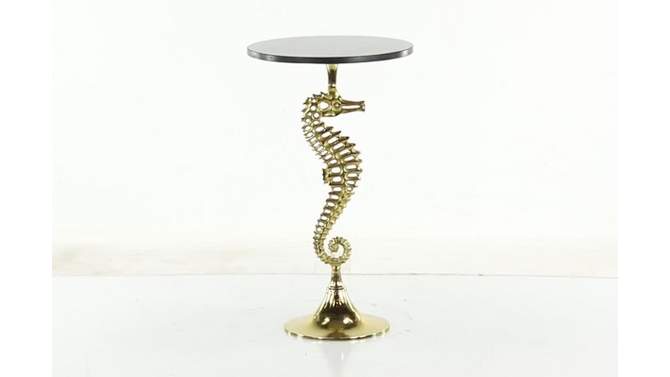 Coastal Seahorse Accent Table Gold - Olivia & May, 2 of 22, play video