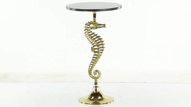Coastal Seahorse Accent Table Gold - Olivia & May, 2 of 22, play video