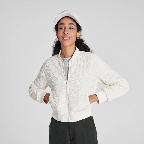 Женские куртки Wild Fable Women's Quilted Bomber Jacket - Wild Fable™ Cream 3X