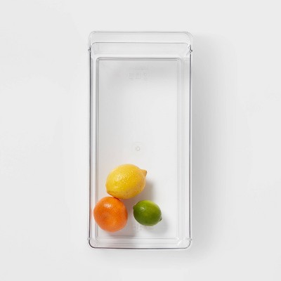 Large Narrow Fridge and Pantry Organizer Bin - Brightroom™: Clear BPA-Free PETG, Freezer-Safe, Hand Washable