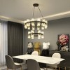 PAKOKULA Modern 36-Light Black 2-Tier Wagon Wheel Chandelier with Clear Cystal Shades with bulbs included - 4 of 4