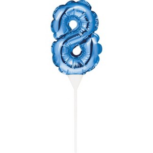Number 8 Balloon Cake Topper Blue