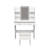 Gulches White Vanity Desk with Lights Mirror and Chair, Power Outlet(2 AC/2 USB)+Hair Dryer Stand, 2 Drawers+6 Shelves, Dressing Table - 2 of 4