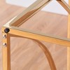 Modern Gold Plated Stainless Steel Cube Coffee Table with Tempered Blue Star Grey Glass Top for Dining Room Living Room Golden - 4 of 4