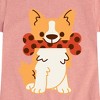 Girls' - Instant Message - Corgi with Bone Fitted Short Sleeve Graphic T-Shirt - 2 of 4