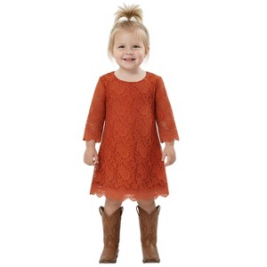 2Bunnies Baby Girls Boho Rustic Garden Lace Flower Girl Dress - 1 of 4