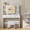COZONY Vanity Sliding Desk with Mirror & Lights - Makeup Table with Stool, Charging Station, Drawers & Shelves for Bedroom - 4 of 4