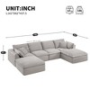 142.82'' U-Shaped Sectional Sofas with Ottomans, Fully Compressed No-Assembly Couch with Extra Wide & Deep Cloud-Like Cushions - 2 of 4