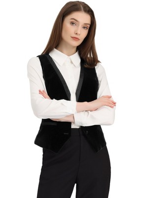 INSPIRE CHIC Women's V Neck Sleeveless Retro Waistcoat Vest