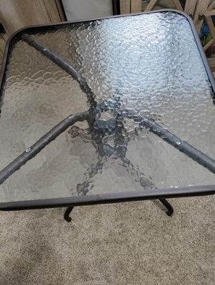 Emma And Oliver Benji Silver Metal Patio Table With 23.5'' Square