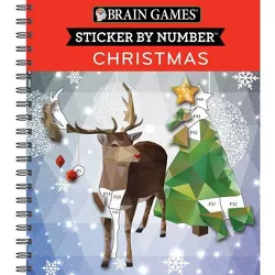 Brain Games - Sticker by Number: Christmas (28 Images to Sticker - Reindeer Cover) - by  Publications International Ltd & Brain Games & New Seasons