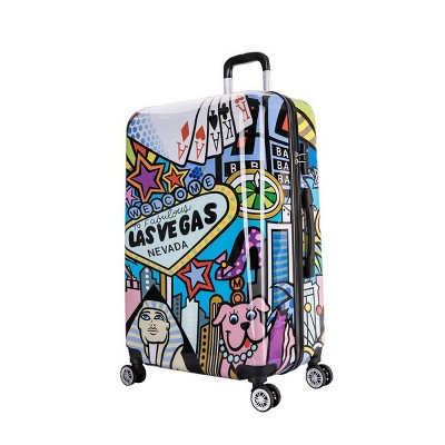  InUSA Las Vegas Print Luggage with Spinner Wheels, Durable  Lightweight Hardside Suitcase, Travel Bag with Handle and Trolley, 28-Inch Large Checked luggage