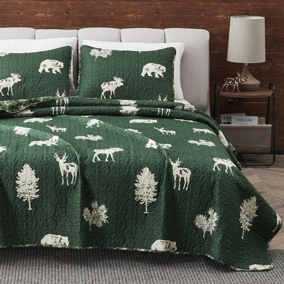 Great Bay Home Rustic Lodge Reversible Quilt Set With Shams