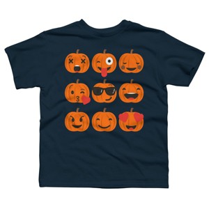 Boy's Design By Humans Halloween Pumpkins Emoji By honeytree T-Shirt - 1 of 3