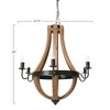 Storied Home Minimalist Wood and Metal Chandelier, Grey and Bronze - 2 of 4