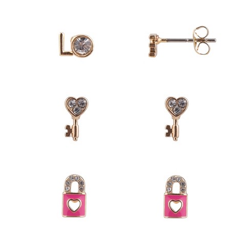 lock earrings set
