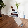 Homhougo Acrylic Nightstand,17.7" L x 11.8" W x 15.4" H Acrylic Desk, Acrylic Side Table, Modern Design Clear Table, Home Decor Display End Table - 2 of 4