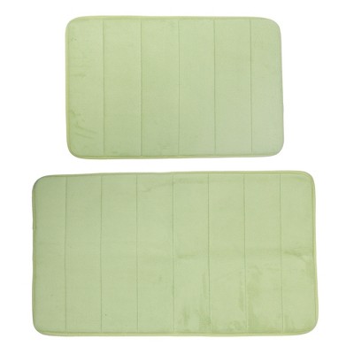 Unique Bargains Machine Washable Memory Foam Bathroom Non Slip Soft Bath Rugs 2 Pcs