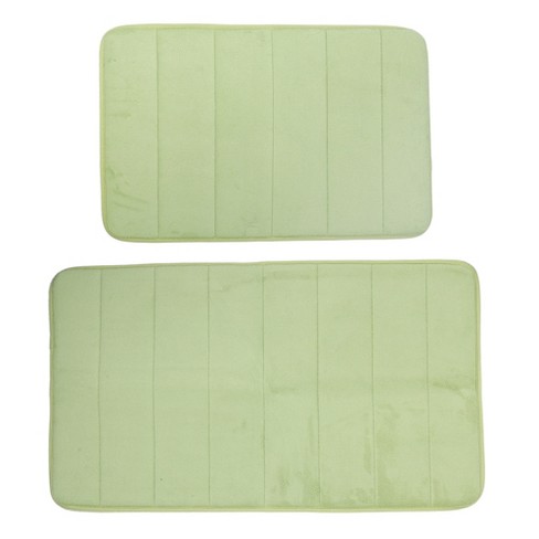 Unique Bargains Memory Foam Ultra Soft Non-slip Water Absorbent Quick Dry  Bathroom Mats Light Green 20 X 32 : Target