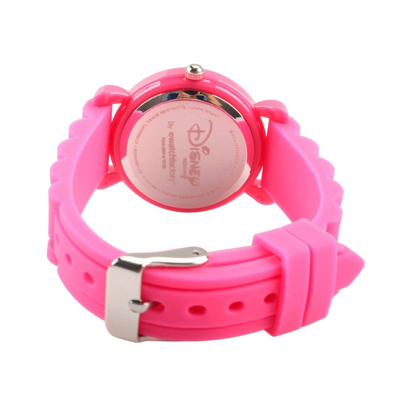 Girls' Disney Princess Belle Pink Plastic Time Teacher Watch, Pink Silicone Strap, WDS000146, 4 of 7