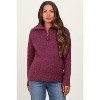Pinkblush Burgundy Half Zip Maternity Pullover Sweater - 4 of 4