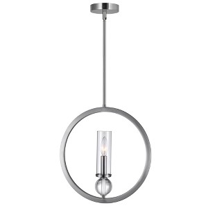 CWI Lighting Elton 1 Light Pendant With Satin Nickel Finish - 1 of 4