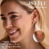 Jstyle Hypoallergenic Gold Stud Hoop Earrings for Women Men Surgical Stainless Steel Flat Back Earrings Small 14K Gold Huggie Hoops - 2 of 4
