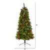 Nearly Natural 6.5-ft Norway Mixed Pine Artificial Christmas Tree with 350 Clear LED Lights, Pine Cones and Berries - 2 of 4