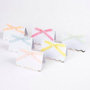 Meri Meri Pastel Velvet Bow Place Cards (Pack of 6) - 1 of 4