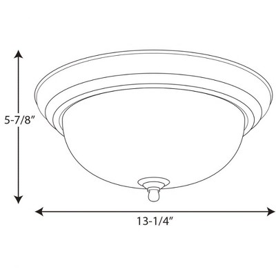 White Alabaster Glass 2-Light Flush Mount Ceiling Fixture