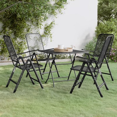 vidaXL Garden Dining Set Anthracite Expanded metal mesh with e-coating