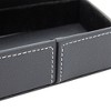 Juvale Set of 2 Faux Leather Valet Tray for Men, Customizable Catch All Trays for Keys, Wallet, Watch, Nightstand Drawer Organizer, 2 Shapes, Black - 3 of 4
