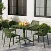 WestinTrends Playa 5-Piece Resin Square Patio Dining Table Set with Stackable Patio Dining Chairs - 2 of 4