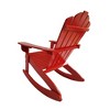 Aghana Digitals Red Populus Wood Reclining Rocking Adirondack Chair - Wide Seat & Armrest for - 4 of 4
