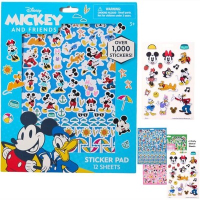 Disney Mickey Mouse Stickers for Kids, 12 Sheets Including Puffy Stickers, 1000+ Stickers- Mickey and Friends, Minnie Mouse, Donald Duck, Daisy, Goofy