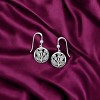 Slickblue Women's Dangle Earrings, Engraved Thistle Flower, Sterling Silver Jewelry, Vintage Style, Silver, 1.12" - 2 of 3