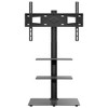 Aghana Digitals 3-Tier Swivel Corner TV Stand with Storage, 32-65 Inch, Black Steel & Glass, VESA - 3 of 4