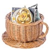 Vintiquewise Wicker Saucer Coffee Mug Cup Decorative Gift Basket Desk Organizer - 4 of 4