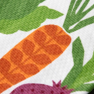 Veggie Print Dual-Purpose Cotton Kitchen Dish Towel Set, 16" x 26", 2-Pack