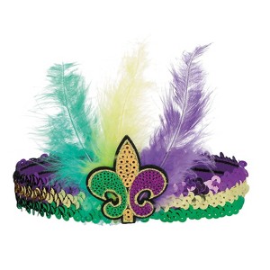 Morris Costumes Adult Feather Boa Mardi Gras Costume Accessories - Purple One Size Fits Most - 1 of 2