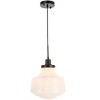 Elegant Lighting Lyle 1 light Black and frosted white glass pendant - 3 of 4