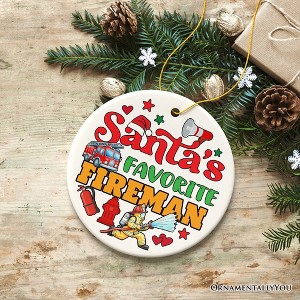 Santa's Favorite Firefighter Christmas Ornament, Funny Appreciation Gift| OrnamentallyYou - 1 of 4