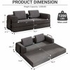 QingMoon Convertible Sleeper Sofa Bed, Corduroy Folding Mattress Couch, 3-Seat Floor Sofa with Pull Out Bed and Cylindrical Pillow for Living Room - 4 of 4