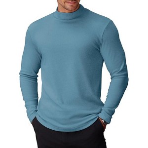 COOFANDY Mens Mock Turtleneck Long Sleeve Shirts Basic Thermal Turtle Neck Undershirt Lightweight Pullover Sweaters Top - 1 of 4