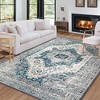 Boho Area Rug Oriental Floral Rugs Bedroom Living Room Indoor Rugs Soft Vintage Rugs - 3 of 4