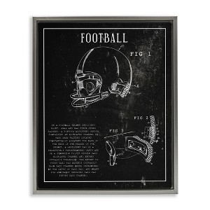 Stupell Industries Football Helmet Sports Chart Retro Figure Floating Frame Canvas Art - 1 of 4