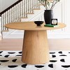 5-Piece Round Dining Table Set, 46'' Pedestal Table with 4 Rattan Cane Back Dining Chairs, Modern Farmhouse & Boho Kitchen Set-Maison Boucle - 3 of 4