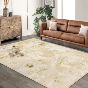 Area Rug for Living Room Modern Abstract Rug Washable Foldable Rug Non Slip Low Pile Area Rug for Office Study - 1 of 4